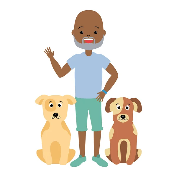 非洲裔美国人和宠物 — 图库矢量图片