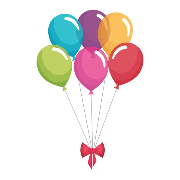 Globos de fiesta con la celebración del arco — Vector de stock