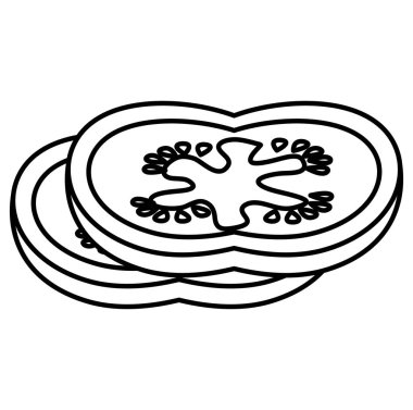 yarım domates taze izole simgesi