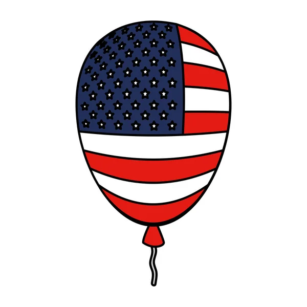 Balon helu z flagą USA — Wektor stockowy