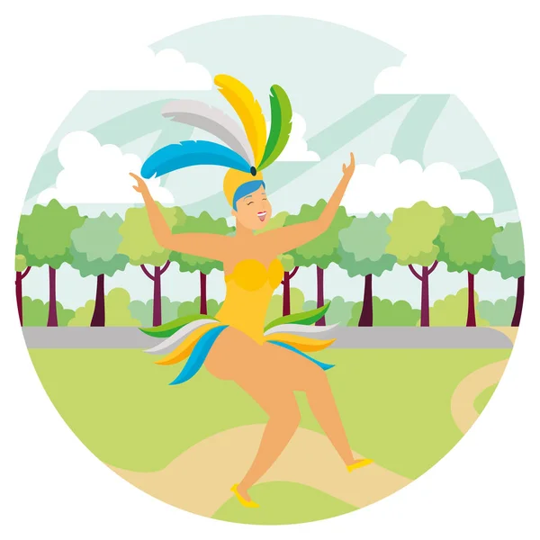 Bailarina carnaval do brasil — Vetor de Stock