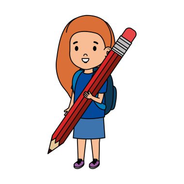kalem ile küçük kız öğrenci