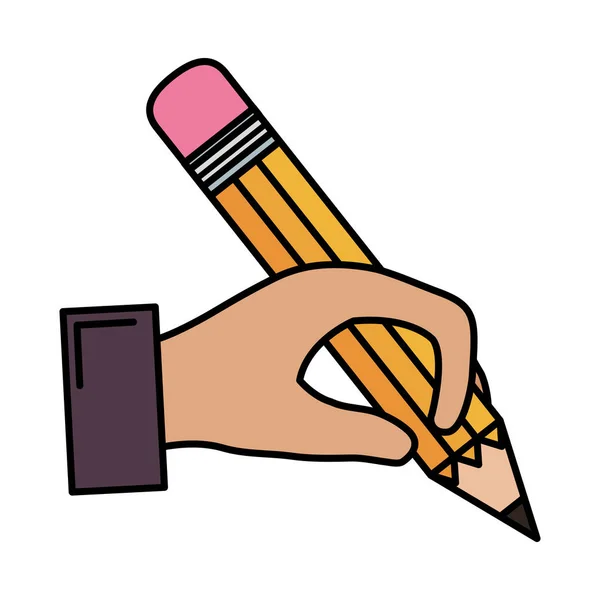 Hand som skriver med penna grafit — Stock vektor