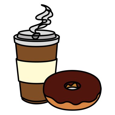 tatlı çörek ile plastik kapta kahve