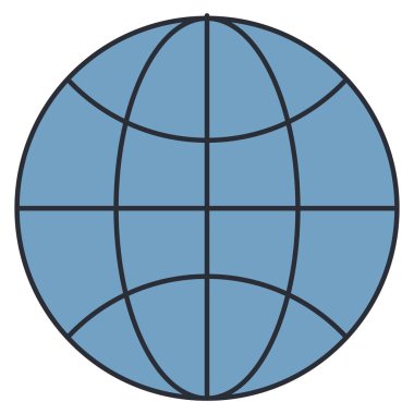 Küre gezegen izole simgesi