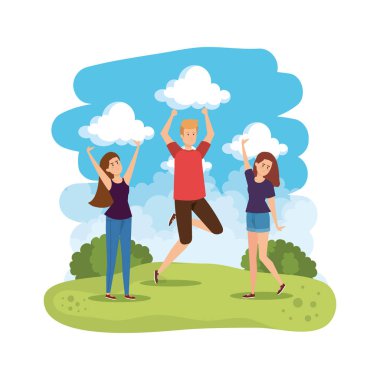 Gençler parkta kutlama yapıyorlar.