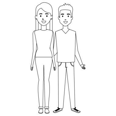 Genç çift avatarlar karakter