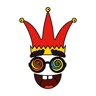 gözlük ve gülümseme ile Jester şapka gün simgesi