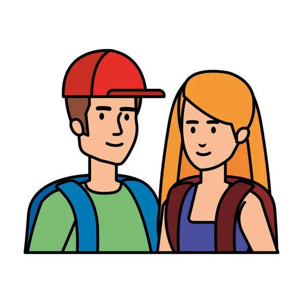 Genç çift avatarlar karakter — Stok Vektör