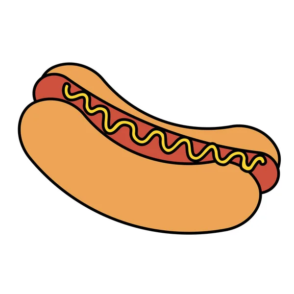Delicioso ícone de cachorro-quente — Vetor de Stock