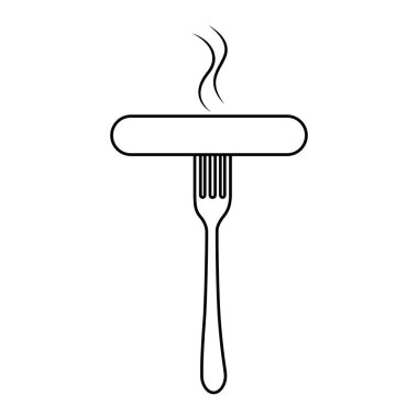 Çatallı lezzetli sosis.