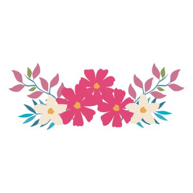 çiçek ve yapraklar dekoratif simge