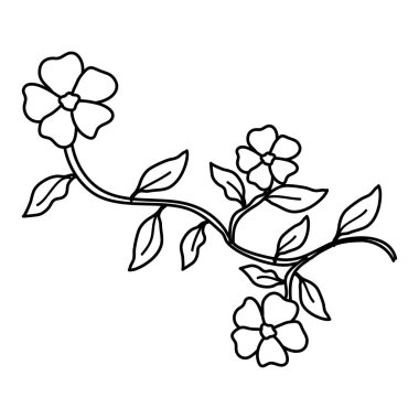 çiçek ve yapraklar dekoratif simge