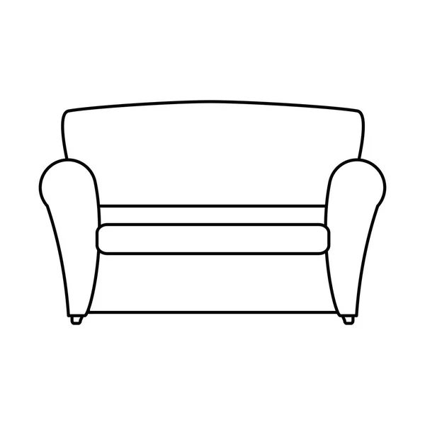 Comfortable sofa isolated icon — Stock Vector