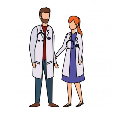 profesyoneller Doktorlar birkaç karakter avatarları