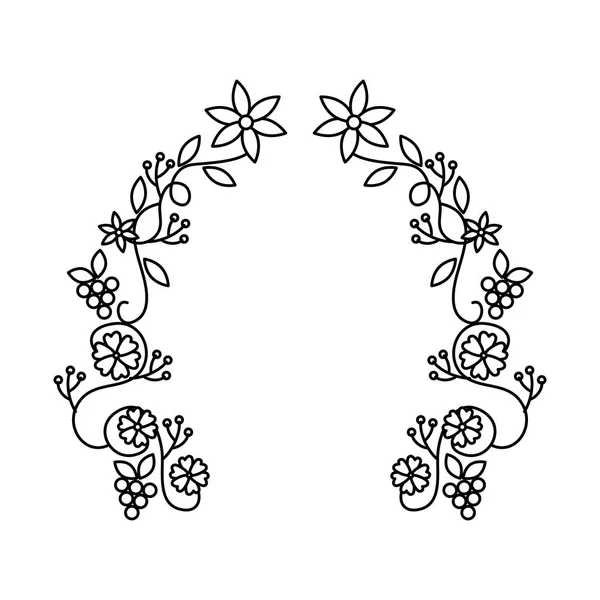 Icono de decoración floral circular — Vector de stock
