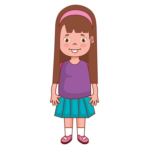 Happy little girl character — Stock Vector