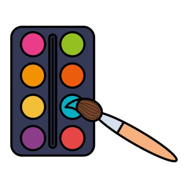 fırça ile boya renkleri pallette