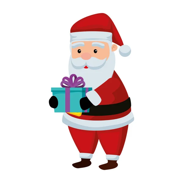Christmas Santa Claus met Gift Box — Stockvector