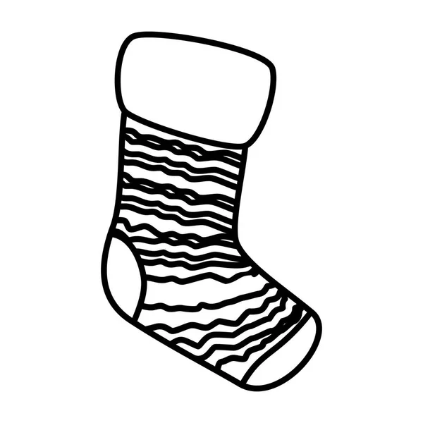 Noel çorap dekoratif simgesi — Stok Vektör