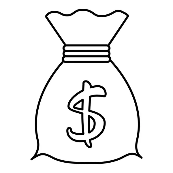 Ikona na białym tle worek pieniędzy — Wektor stockowy