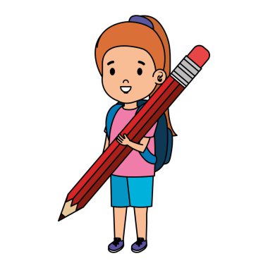 kalem ile küçük kız öğrenci