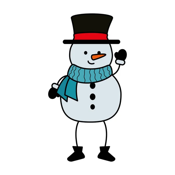 귀여운 눈사람 크리스마스 문자 — 스톡 벡터