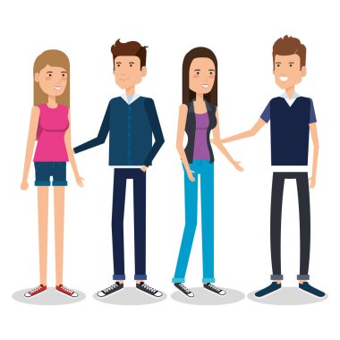 grup insan karakter avatarları