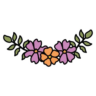 çiçek ve yapraklar dekoratif simge