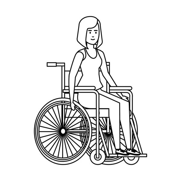 Femme en fauteuil roulant caractère — Image vectorielle