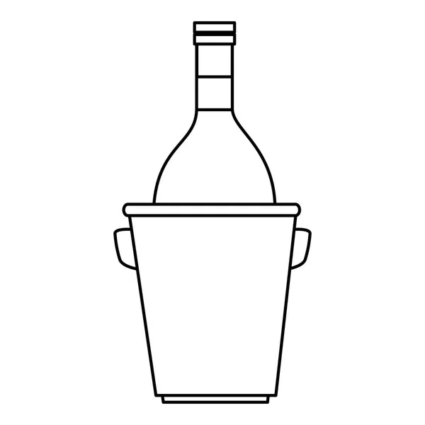 Botella de vino en cubo — Archivo Imágenes Vectoriales