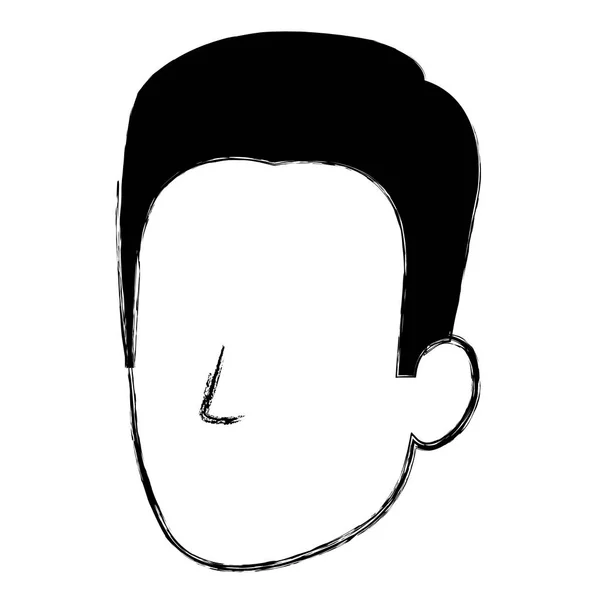 Ung man huvudet avatar tecken — Stock vektor
