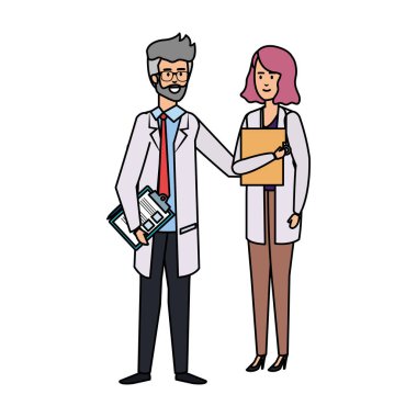 profesyoneller Doktorlar birkaç karakter avatarları