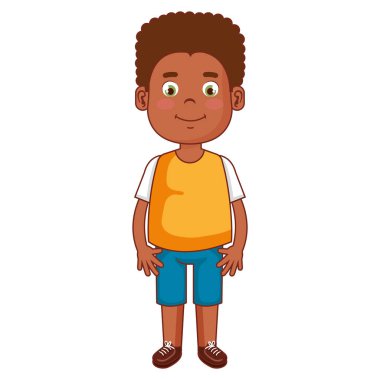 Mutlu küçük çocuk karakteri