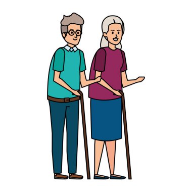 canes karakterleri ile yaşlı çift