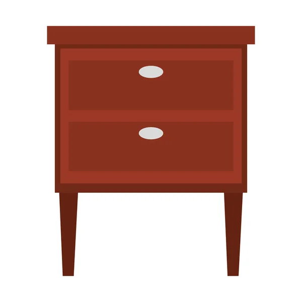 Wooden drawer isolated icon — Stock Vector