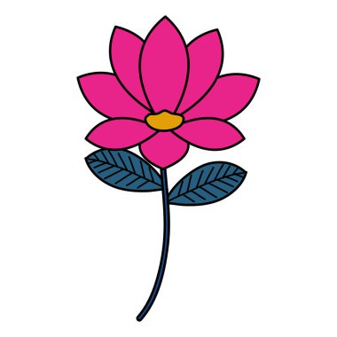 çiçek ve yapraklar dekoratif simgesi