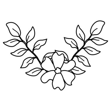 çiçek ve yapraklar dekoratif simge