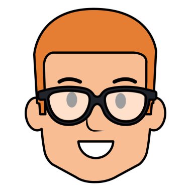 Gözlüklü genç adam baş avatar