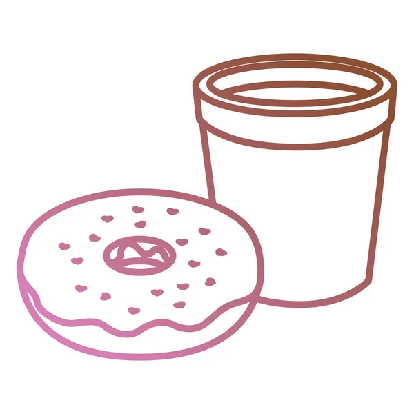 Šálek kávy s sladké koblihy — Stockový vektor