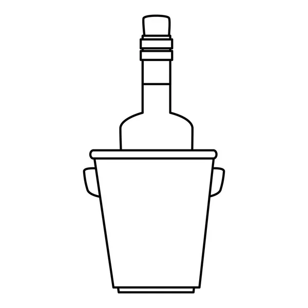 酒桶里的酒瓶 — 图库矢量图片