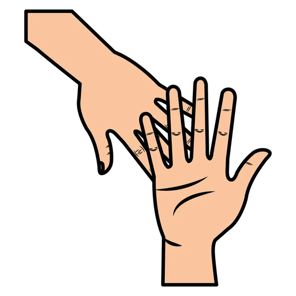 Hands human touching icon — Stock Vector