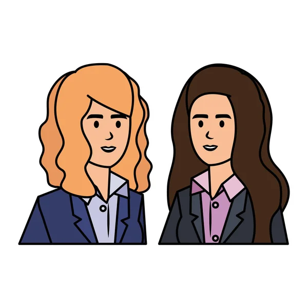 Elegante zakenvrouwen avatars tekens — Stockvector