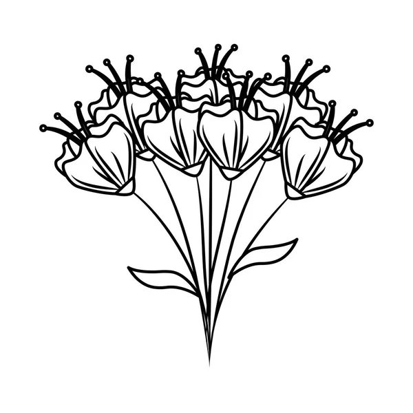 Mooie bloemen boeket pictogram — Stockvector