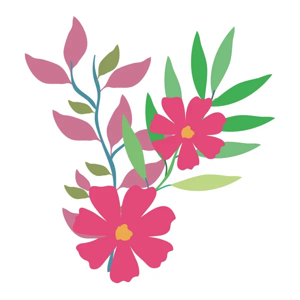 Blomst og bladdekorativt ikon – stockvektor