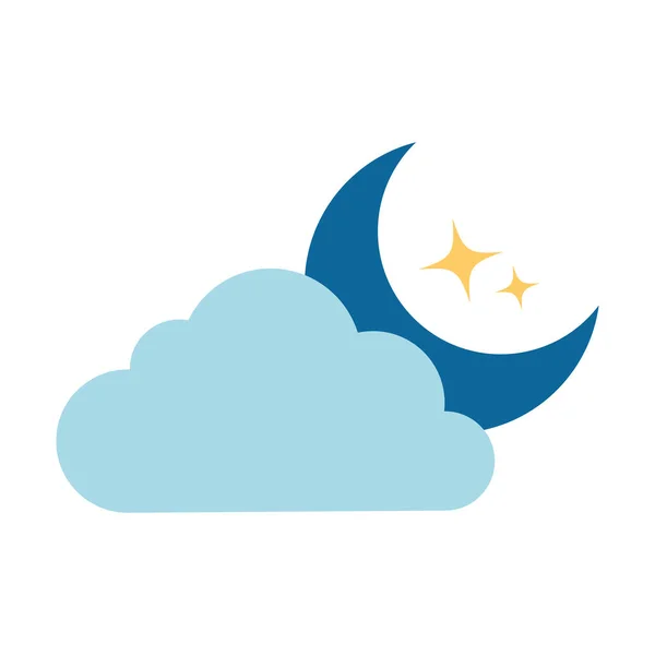 Climate cloud with moon — Stock Vector