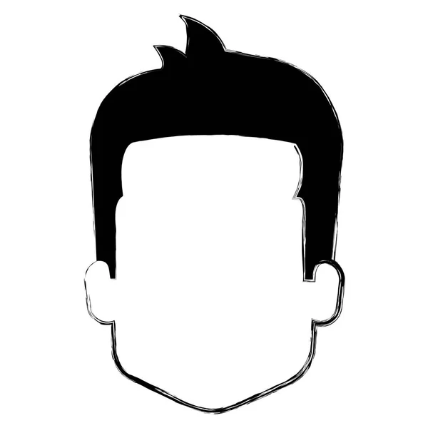 Joven cabeza avatar carácter — Vector de stock