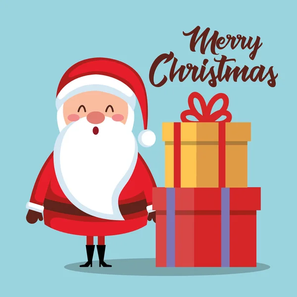 Merry christmas santa character — Stock Vector