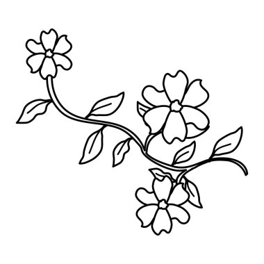 çiçek ve yapraklar dekoratif simge