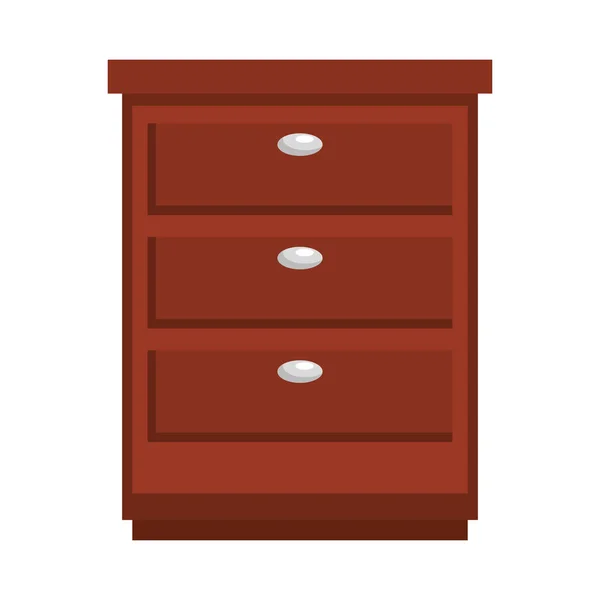 Cajón de madera aislado icono — Vector de stock